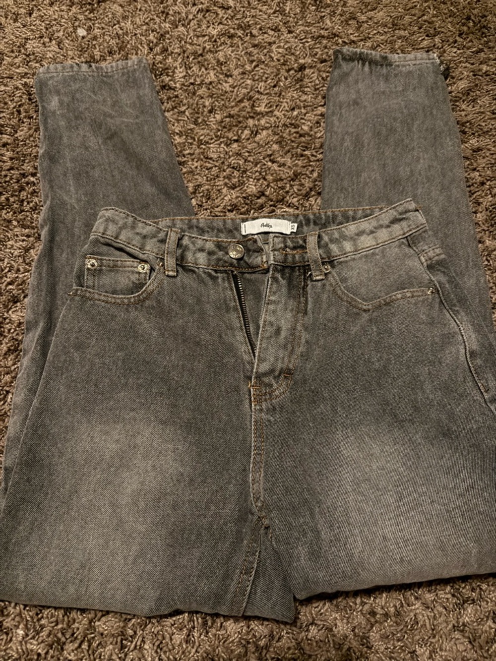 Adika Charcoal Gray High-Rise Jeans